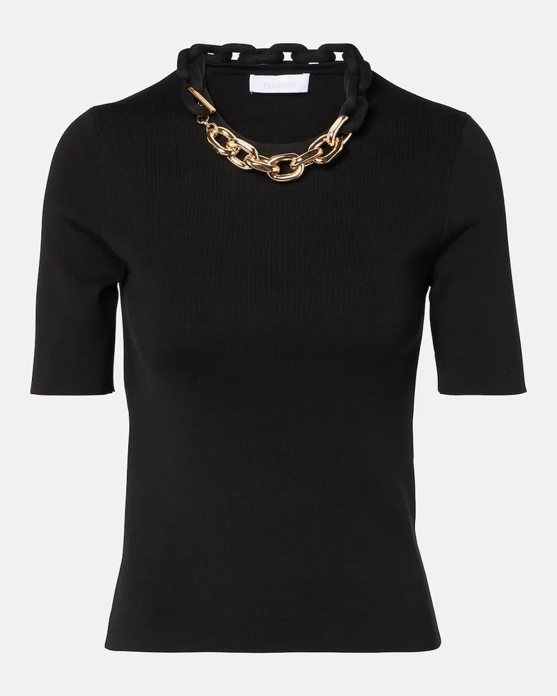 Paco Rabanne Top aus einem Seidengemisch Schwarz