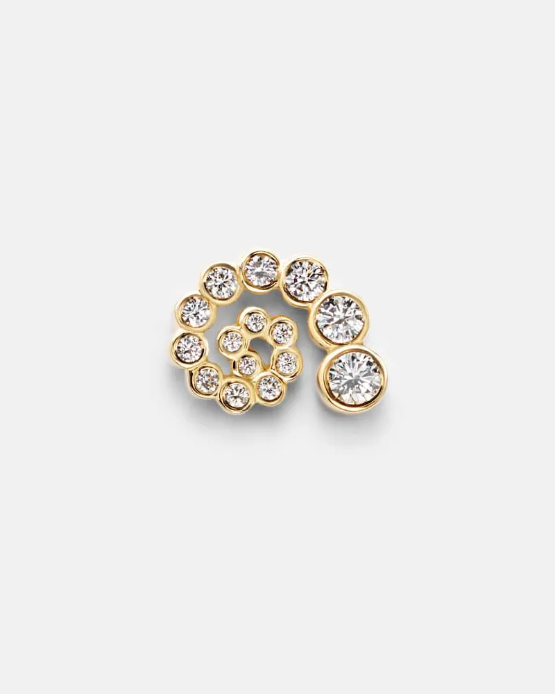 Sophie Bille Brahe Einzelner Ohrring Rêve Escargot Petit aus 18kt Gelbgold mit Diamanten Gold