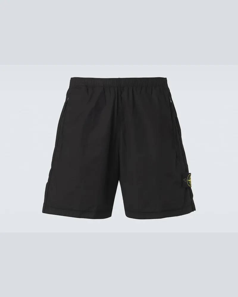 Stone Island Shorts Compass aus einem Baumwollgemisch Schwarz