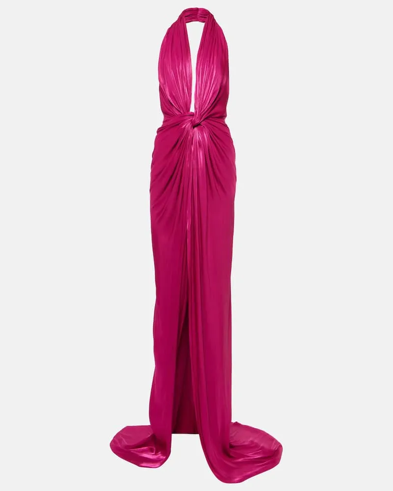 COSTARELLOS Robe Colette aus Satin Rosa