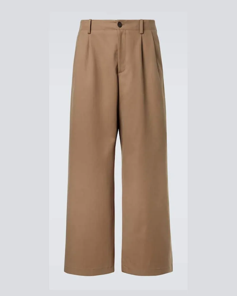 Our Legacy Weite Hose Bridge aus Baumwoll-Twill Beige
