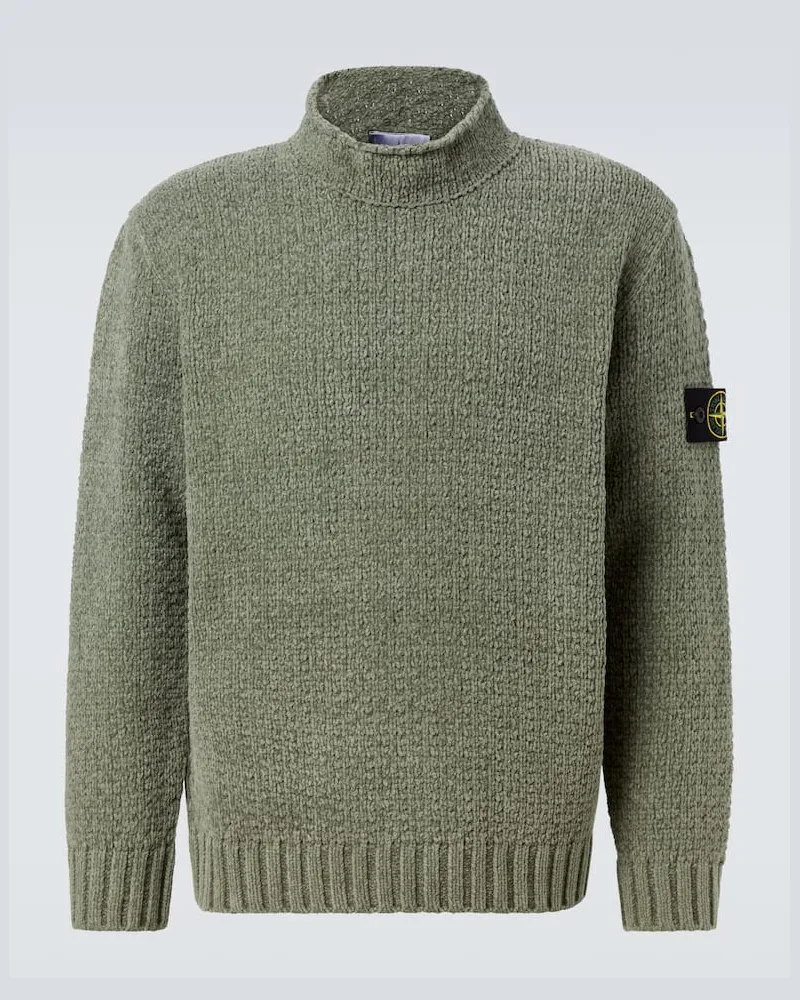 Stone Island Pullover 5100019 Compass aus Chenille Grün