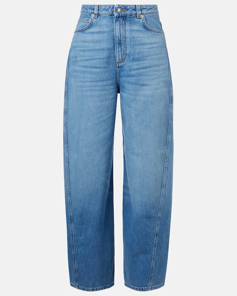 Givenchy High-Rise Barrel Jeans Cocoon Blau