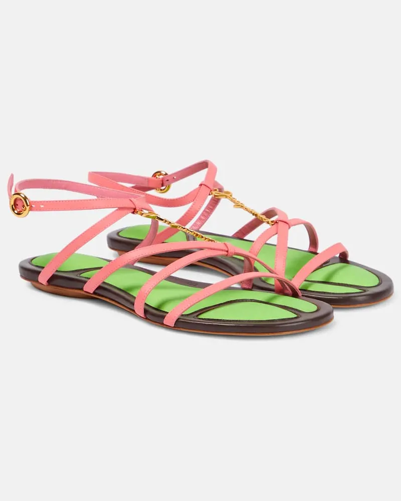 Jacquemus Verzierte Sandalen aus Leder Rosa