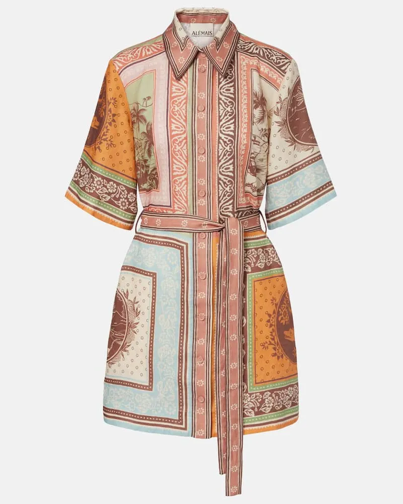 ALEMAIS Alémais Minikleid Alberta aus Leinen Multicolor