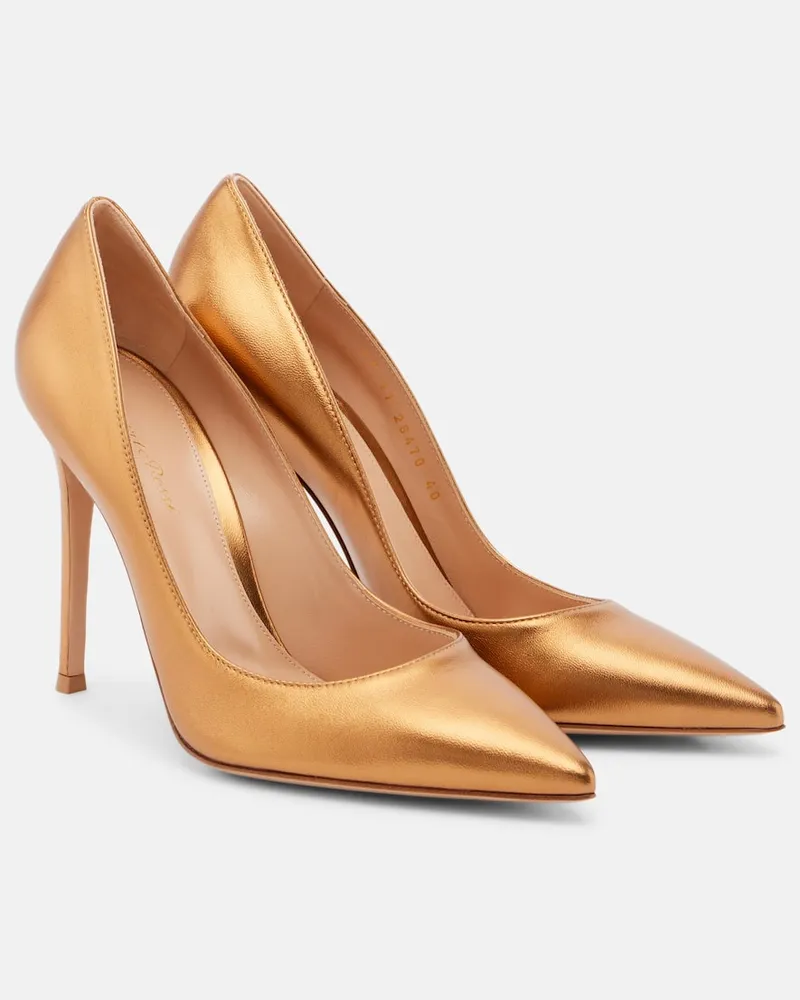 Gianvito Rossi Pumps Gianvito 105 aus Metallic-Leder Gold