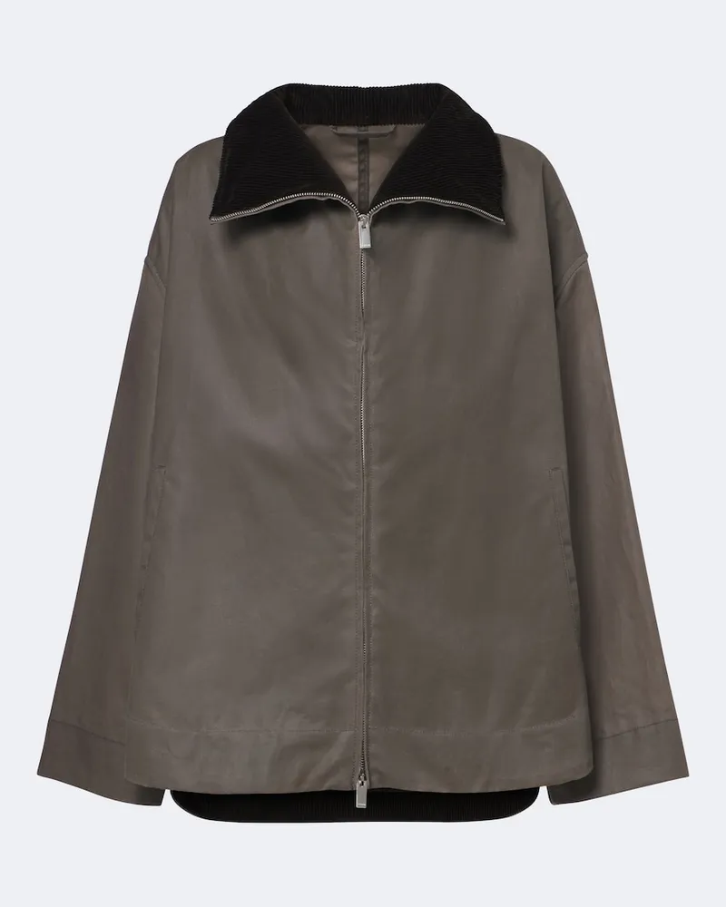 Totême Beschichtete Jacke aus Baumwolle Grün