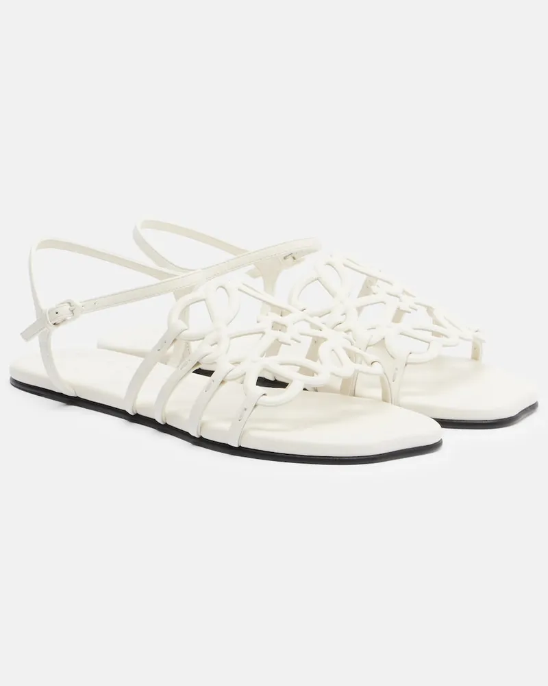 Loewe Paula's Ibiza Sandalen Petal Anagram aus Leder Weiß