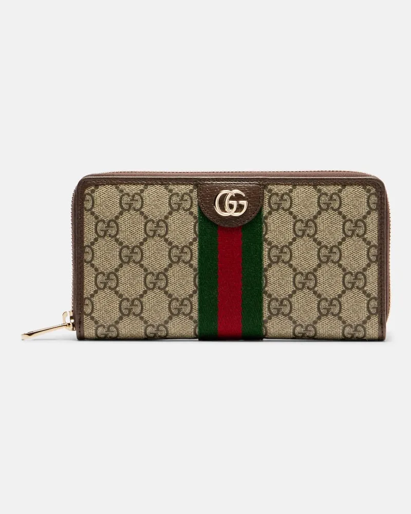 Gucci Portemonnaie Ophidia mit Leder Beige