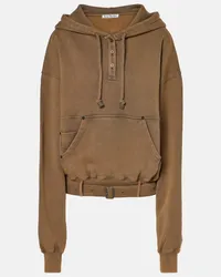 Acne Studios Hoodie aus Baumwoll-Jersey Braun