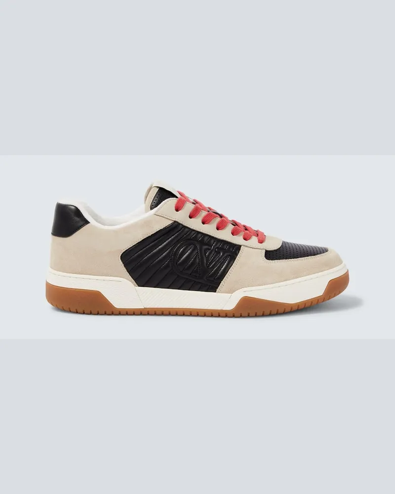 Valentino Garavani Sneakers aus Veloursleder und Leder Beige