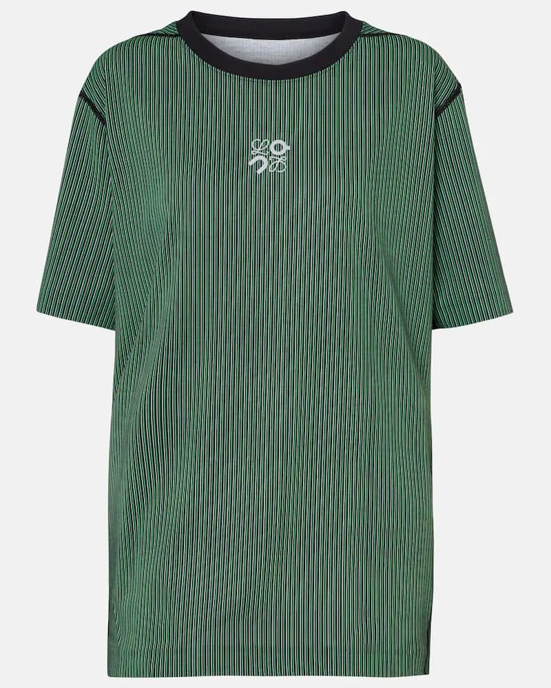 Loewe X On Besticktes T-Shirt aus Baumwolle Grün