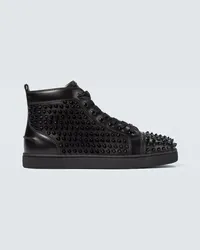 Christian Louboutin High-Top Sneakers Louis Spikes aus Leder Schwarz