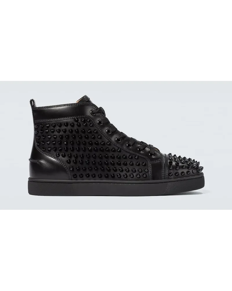 Christian Louboutin High-Top Sneakers Louis Spikes aus Leder Schwarz