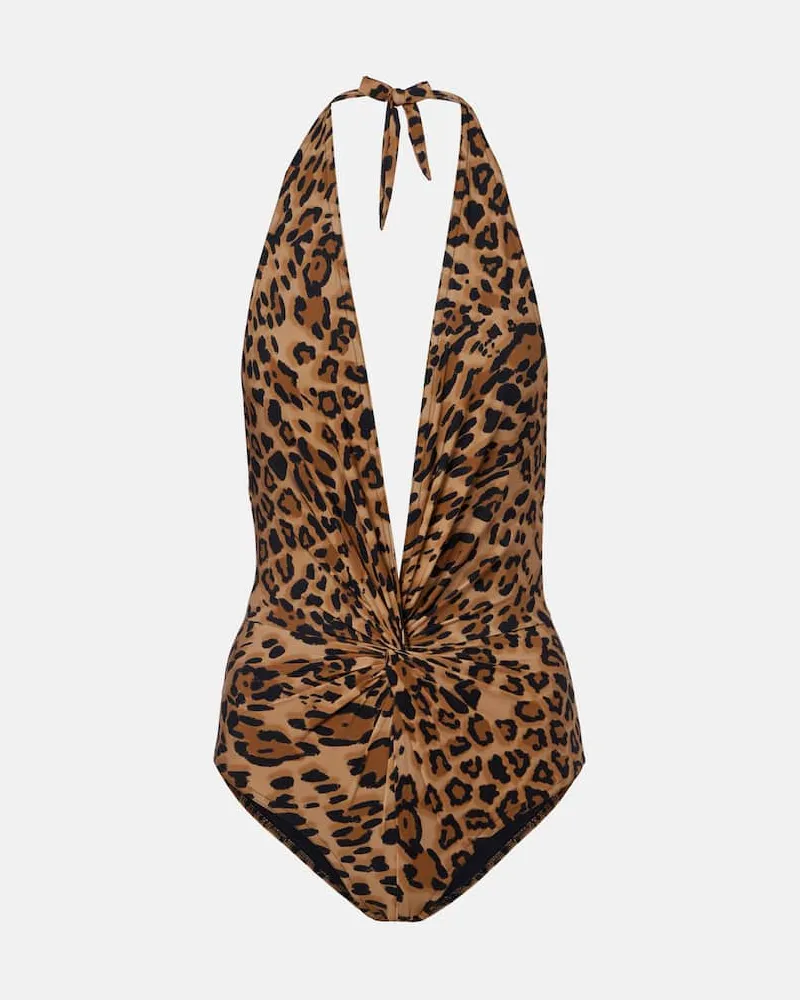 Karla Colletto Bedruckter Badeanzug Ava Braun