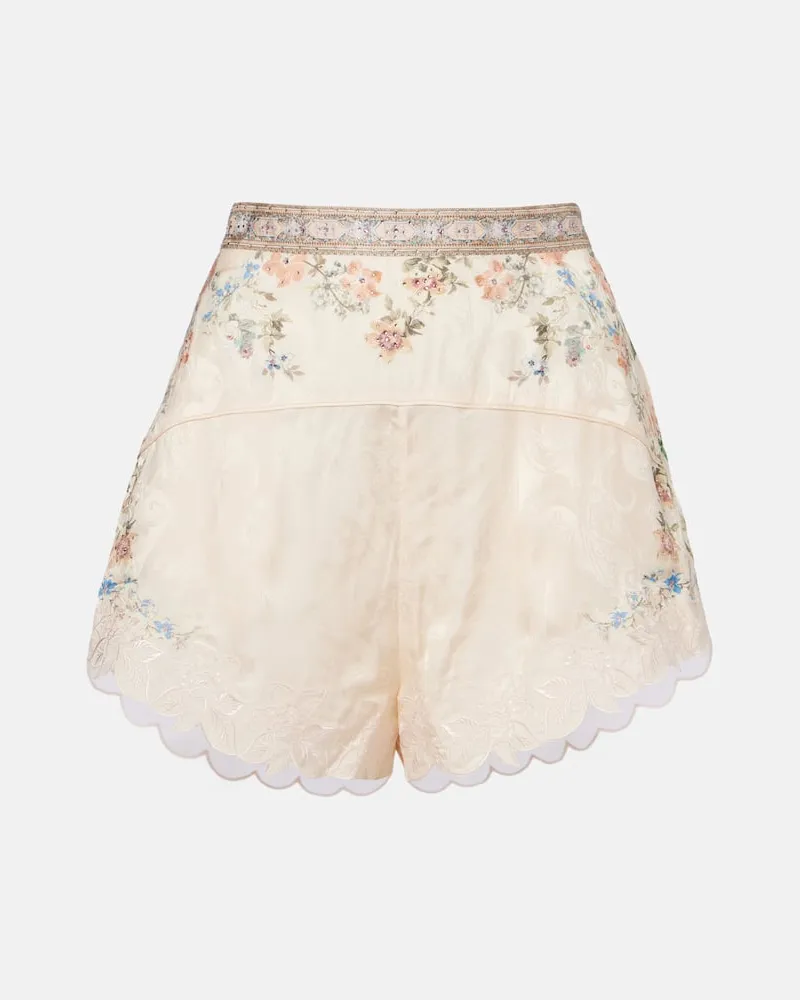Camilla Verzierte High-Rise Shorts mit Spitze Rosa