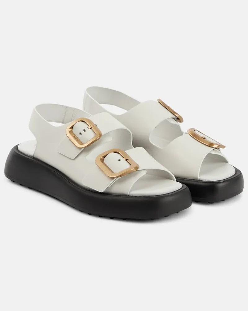 TOD'S Sandalen aus Leder Weiß