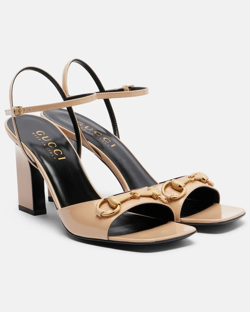 Gucci Sandalen Signora Horsebit aus Leder Rosa