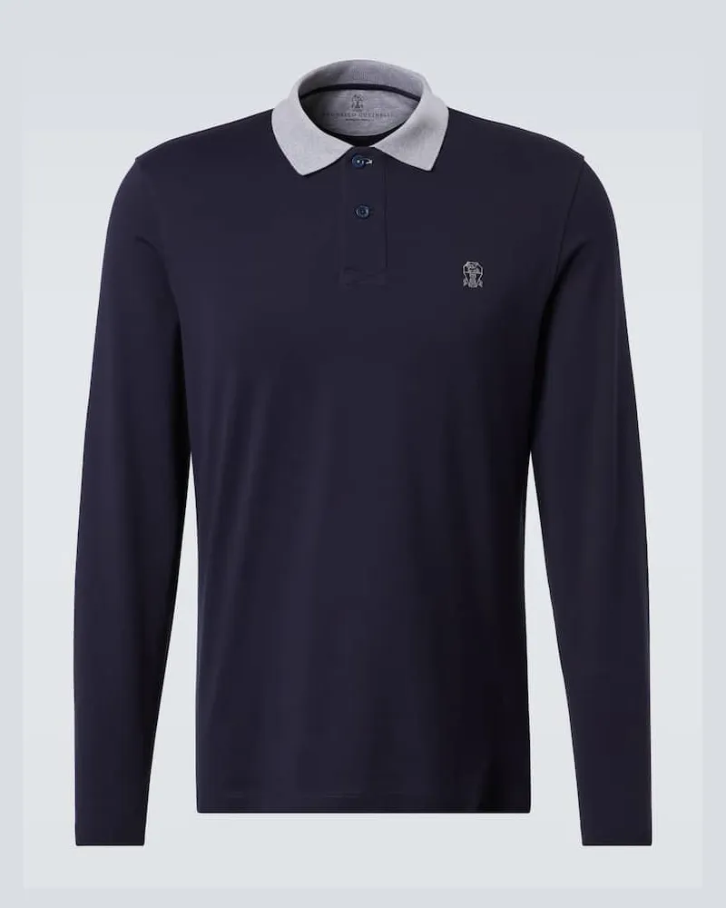 Brunello Cucinelli Polopullover aus Baumwolle Blau
