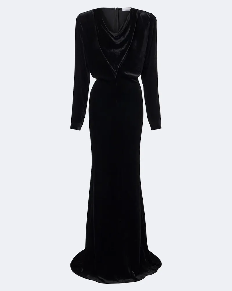 Stella McCartney Robe aus Samt Schwarz