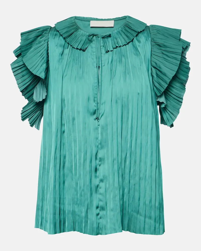 Ulla Johnson Bluse Elli aus Satin Grün