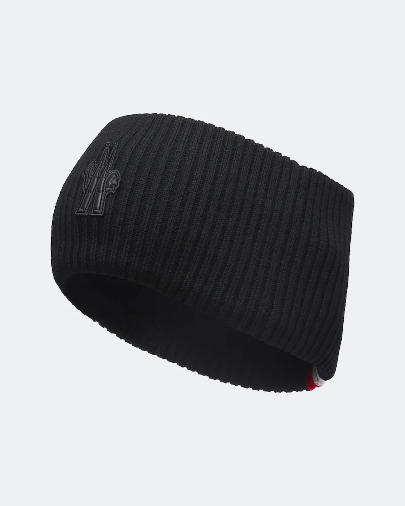 Moncler Stirnband aus Schurwolle Schwarz