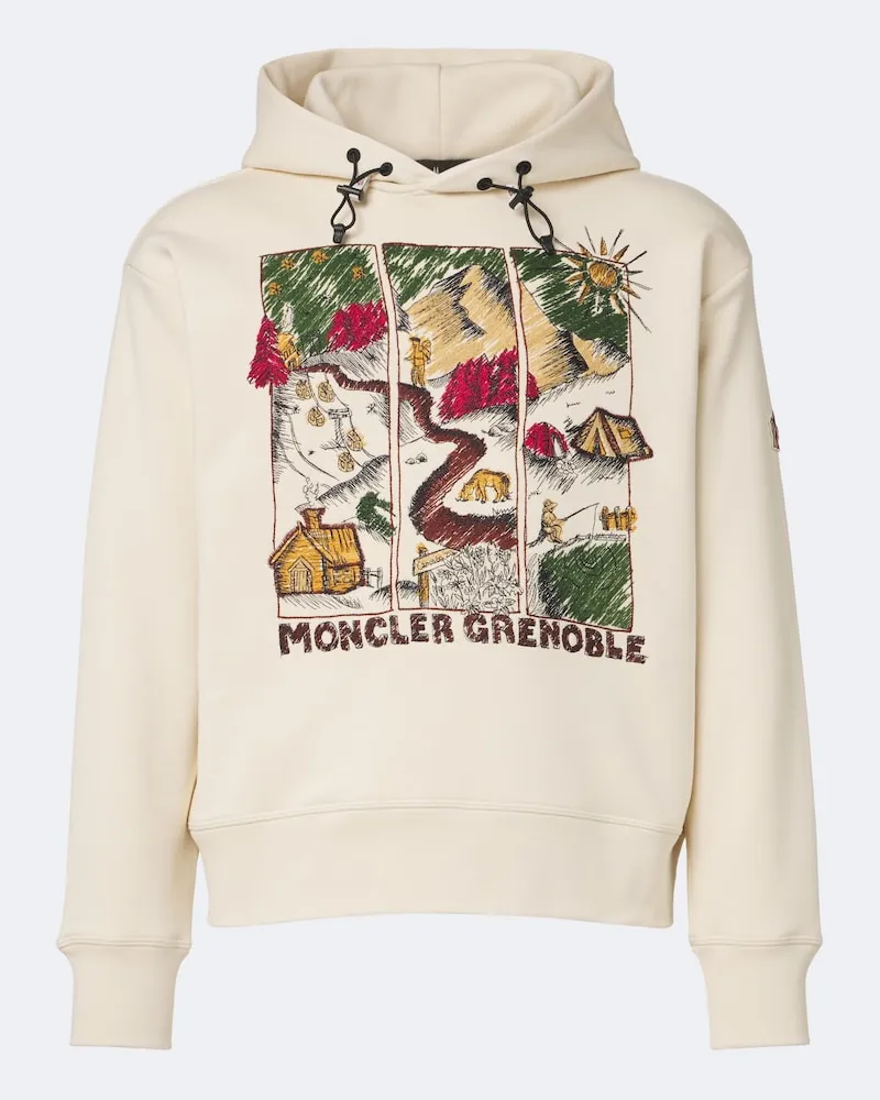 Moncler Bedruckter Hoodie aus Jersey Multicolor