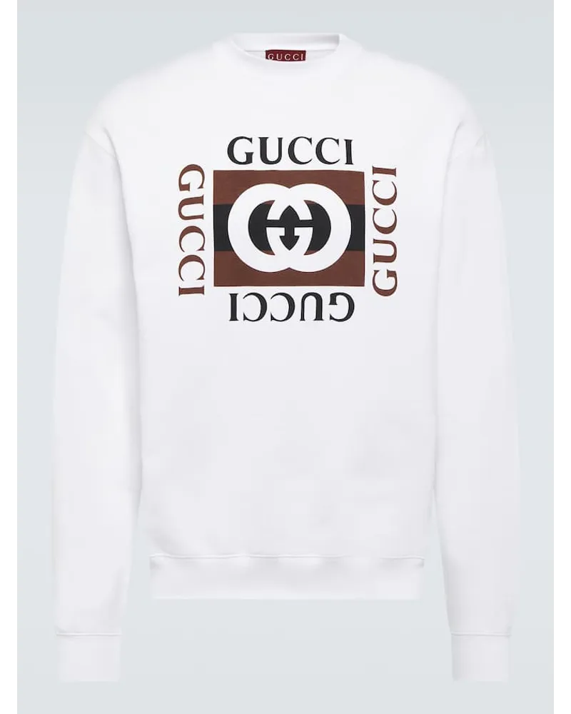 Gucci Sweatshirt aus Baumwoll-Jersey Weiss