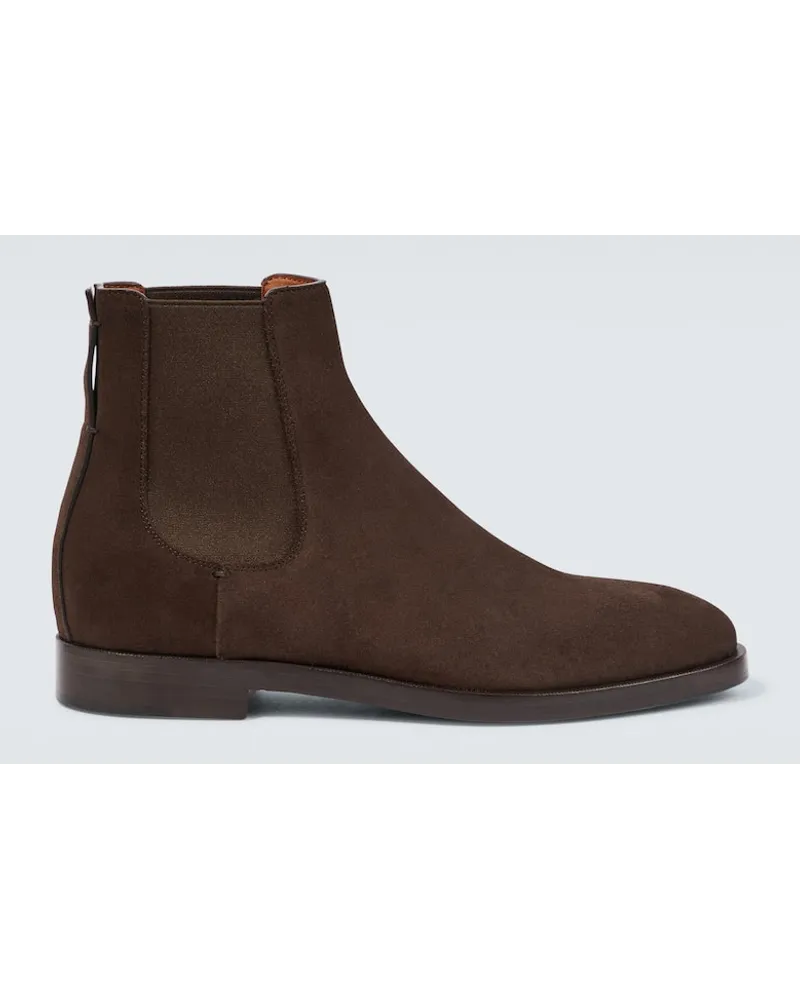 Ermenegildo Zegna Chelsea Boots aus Veloursleder Braun