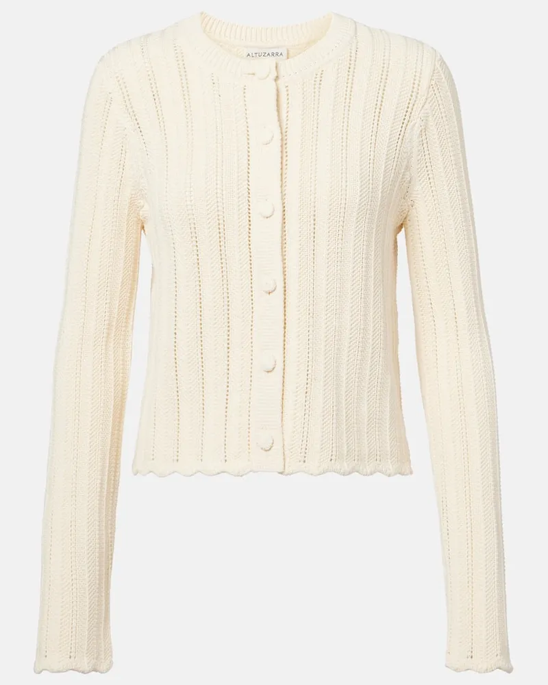 Altuzarra Cardigan Mariette aus Pointelle-Strick Weiß