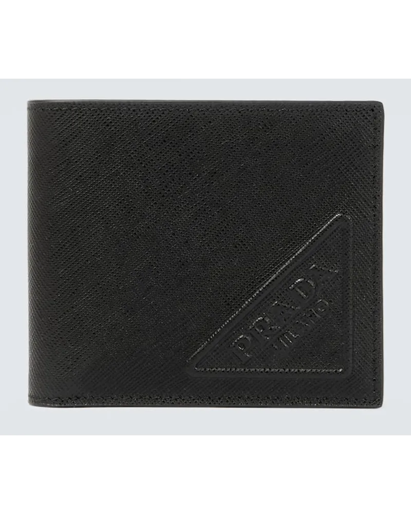 Prada Portemonnaie aus Leder Schwarz