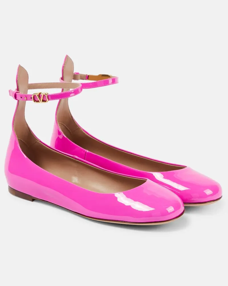 Valentino Garavani Ballerinas Tan-Go aus Lackleder Pink