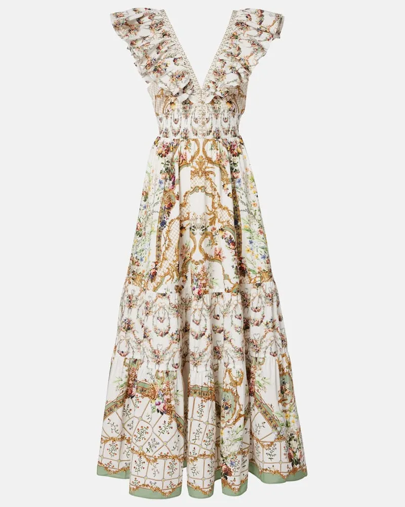 Camilla Maxikleid aus Baumwolle Weiß