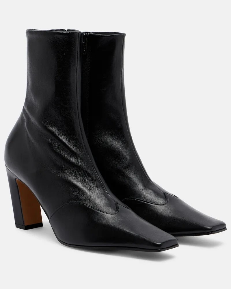 KHAITE Ankle Boots Nevada aus Leder Schwarz