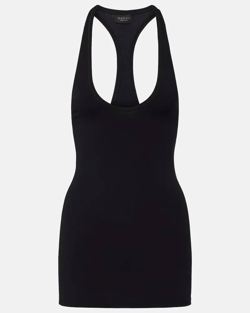 Gucci Minikleid aus Crêpe-Jersey Schwarz