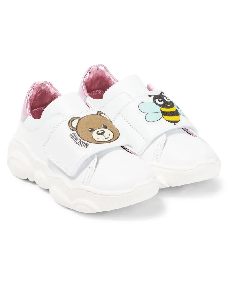 Moschino Sneakers aus Leder Weiß