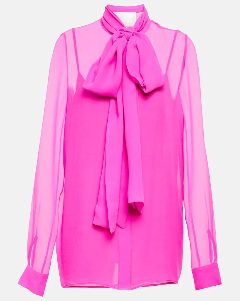 COSTARELLOS Bluse Quinn aus Seidenchiffon Pink