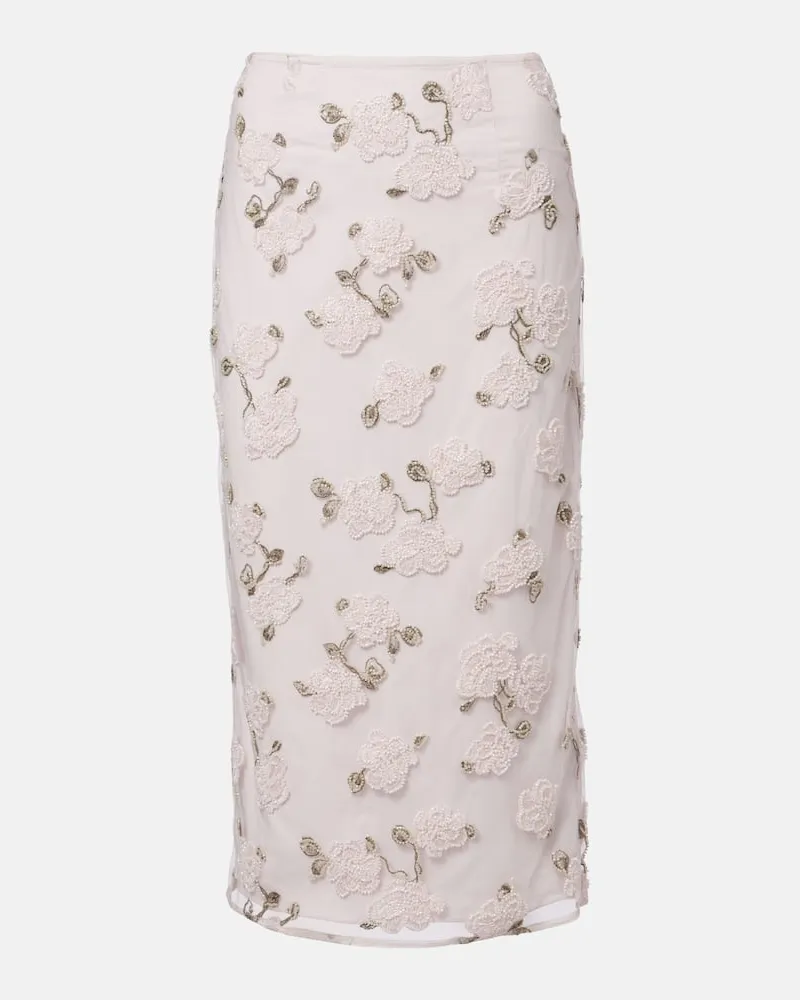 ROTATE Birger Christensen Verzierter Bleistiftrock Tasha Pink