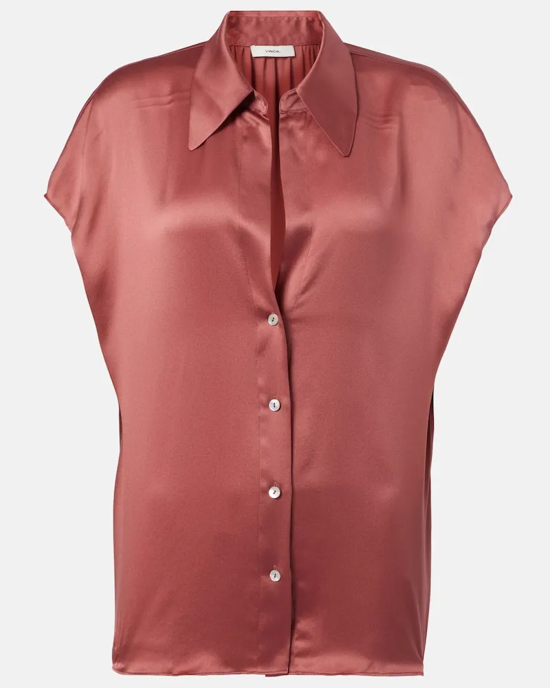 Vince Bluse aus Seidensatin Pink