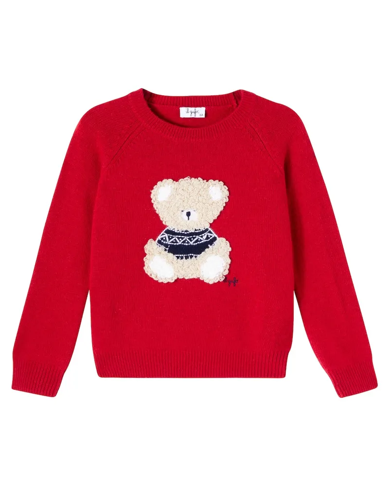 Il Gufo Pullover aus Schurwolle Rot