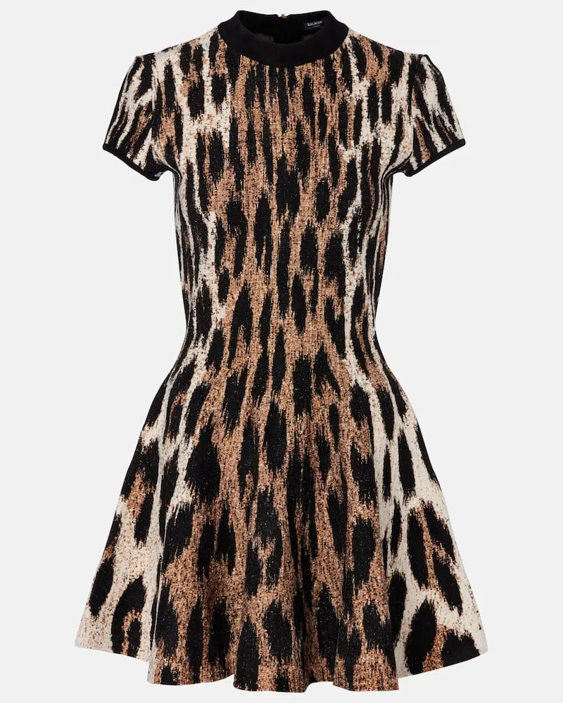 Balmain Minikleid aus Jacquard Multicolor