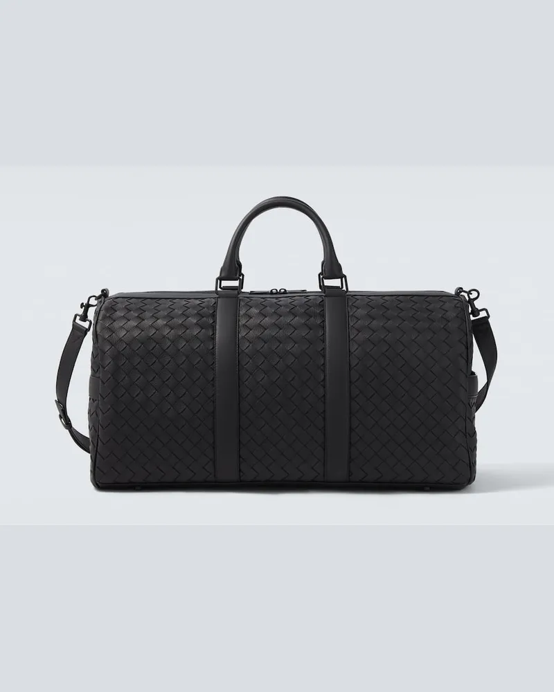 Bottega Veneta Weekender Intrecciato aus Leder Schwarz