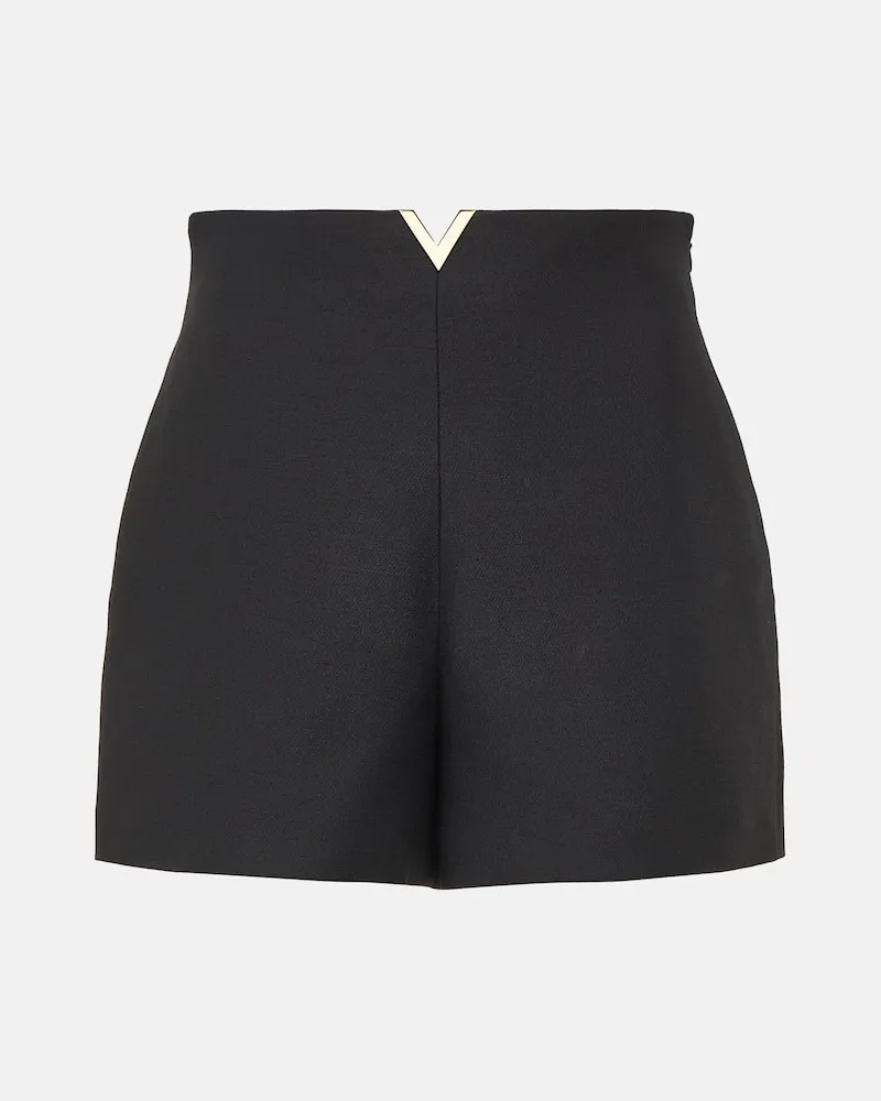Valentino Garavani Shorts VGold aus Crepe Couture Schwarz