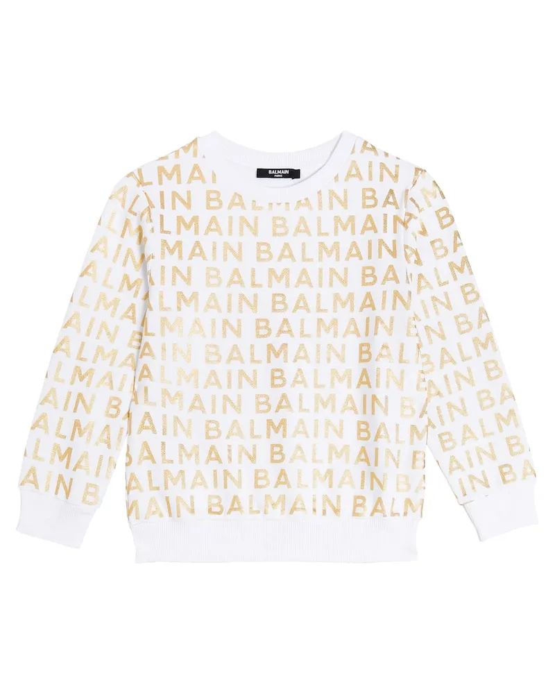Balmain Bedrucktes Sweatshirt aus Baumwolle Weiß