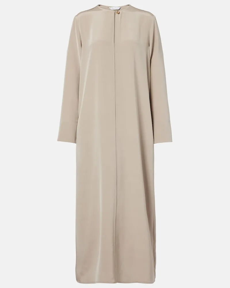 Max Mara Midikleid Unghia aus einem Seidengemisch Grau