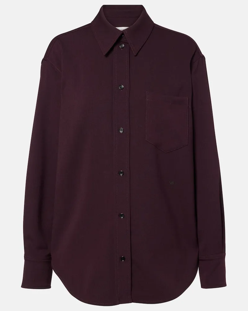 Victoria Beckham Pyjama-Hemd aus Satin Lila