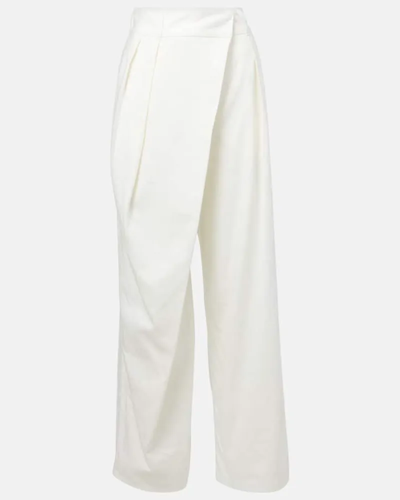 Loewe Weite High-Rise-Hose aus Baumwoll-Twill Weiß
