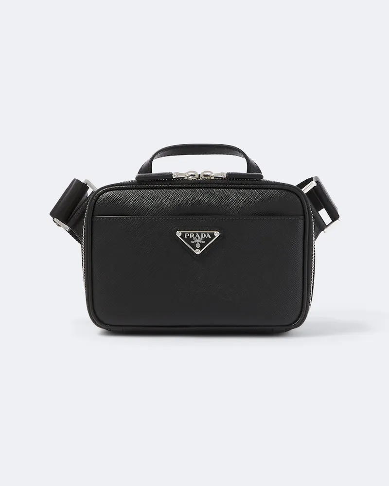 Prada Schultertasche aus Saffiano-Leder Schwarz