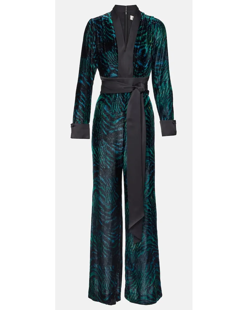 Diane von Furstenberg Bedruckter Jumpsuit Vegas aus Samt Multicolor