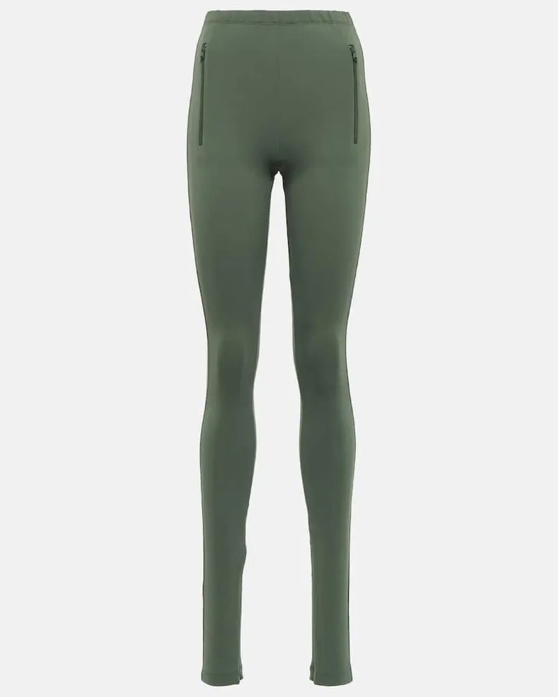 WARDROBE.NYC High-Rise Leggings Side Split Grün